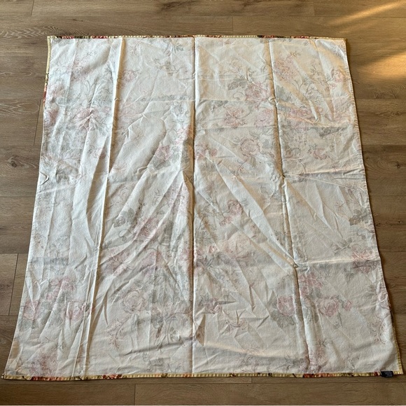 Rare Vintage Ralph Lauren Floral Table Cloth Side Table 100% Cotton - Picture 7 of 9